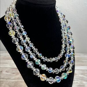 Vintage Japan Crystal AB Necklace